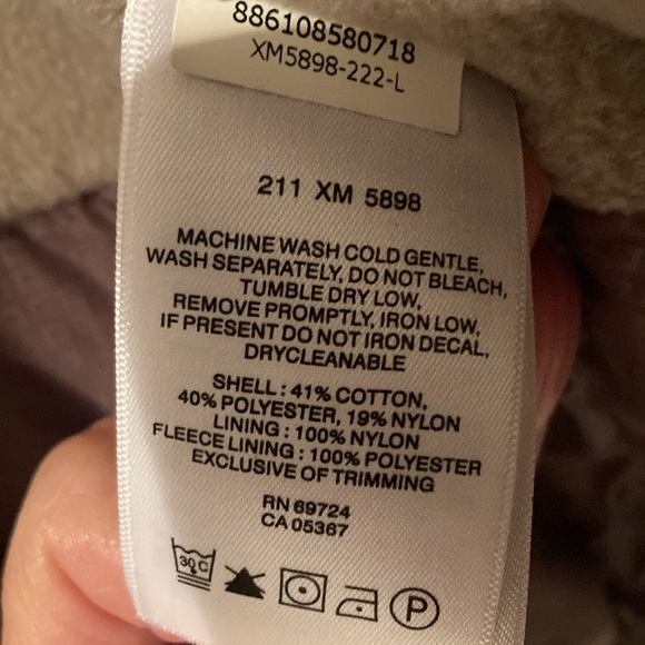 Columbia men’s SZ L winter jacket coat waist length tan outer tan fleece lining - Picture 4 of 4